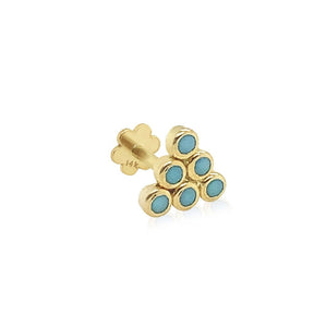 P for Piercing Triangle Multibezel Stud