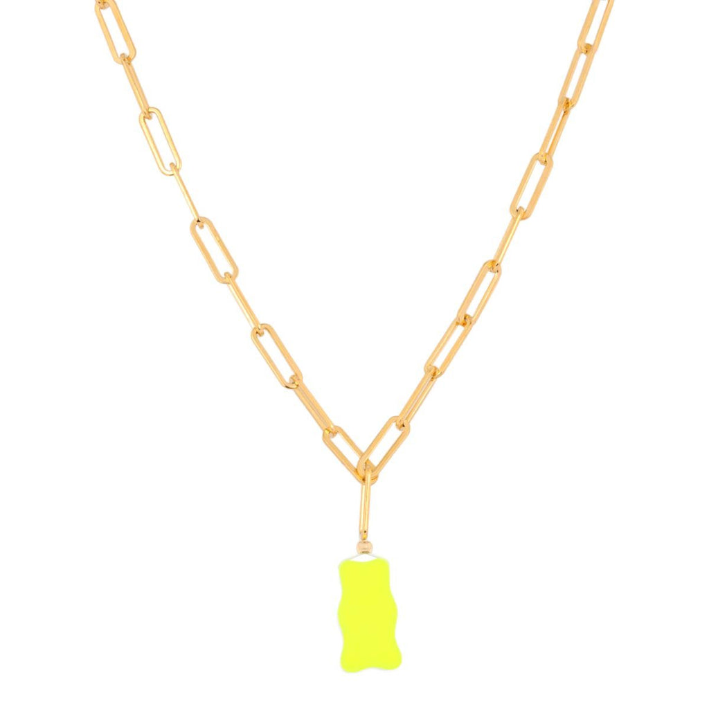Sorbet Island Neon Yellow Gummy Bear Necklace | Boom & Mellow