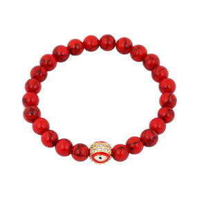Evil Eye Red Beaded Bracelet