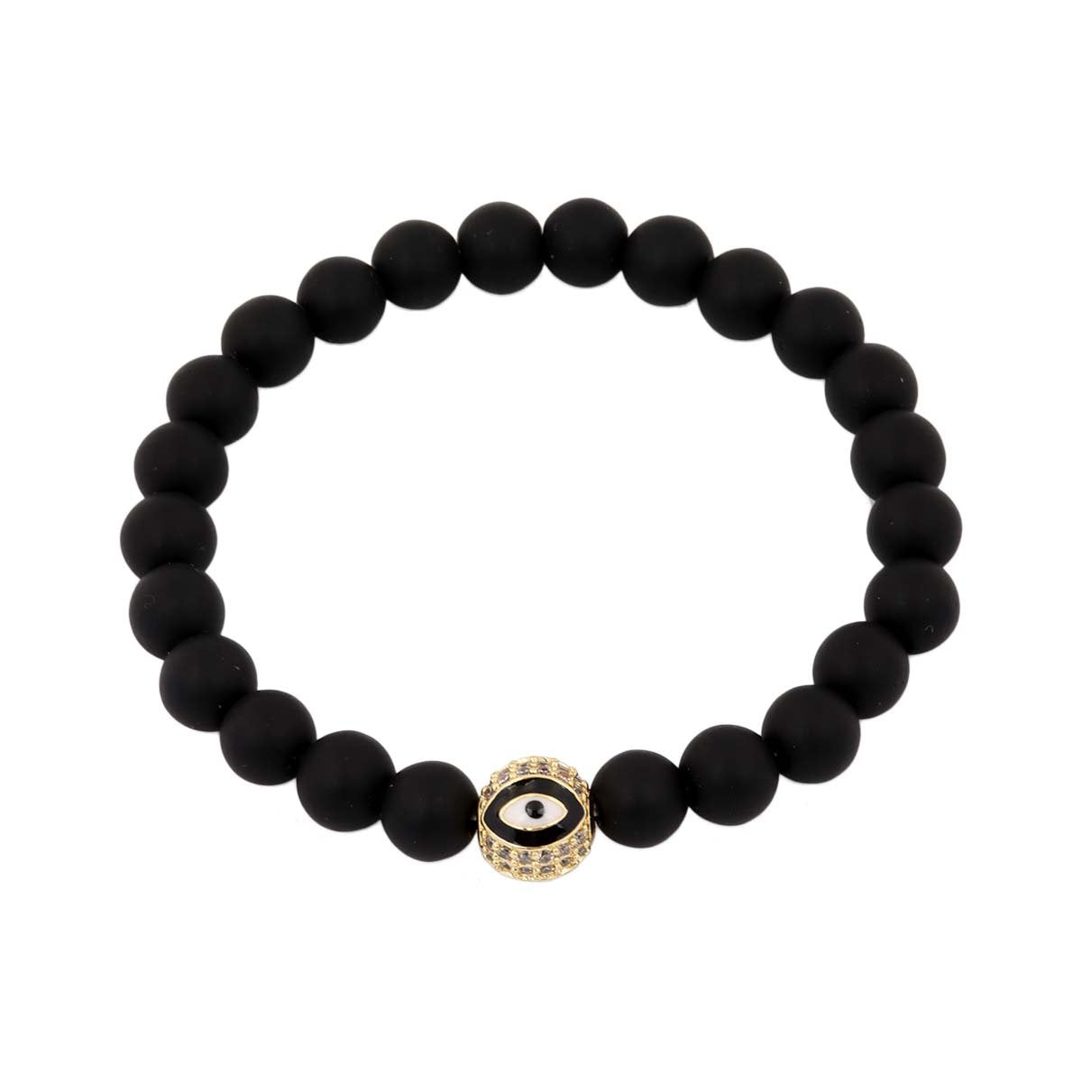 Evil Eye Black Beaded Bracelet | Open Heart | Fashion Accessories | Bracelet