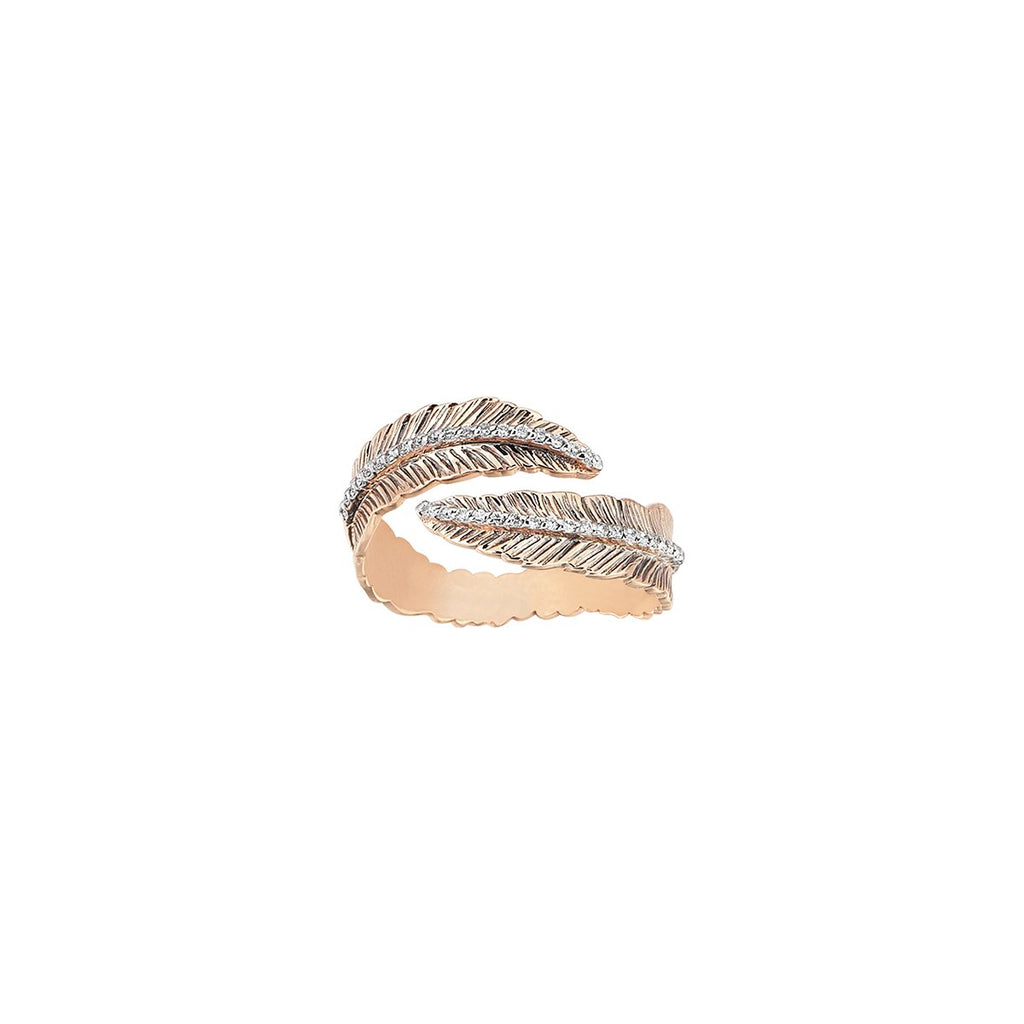 Kismet by Milka Double Row Feather Ring | Boom & Mellow
