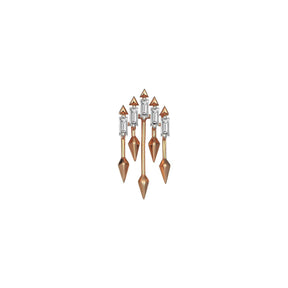 14k Rose Gold Arrow Spear Stud Earring with White Diamond