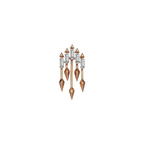 14k Rose Gold Arrow Spear Stud Earring with White Diamond | Kismet by Milka | Fine Jewelry | Earring