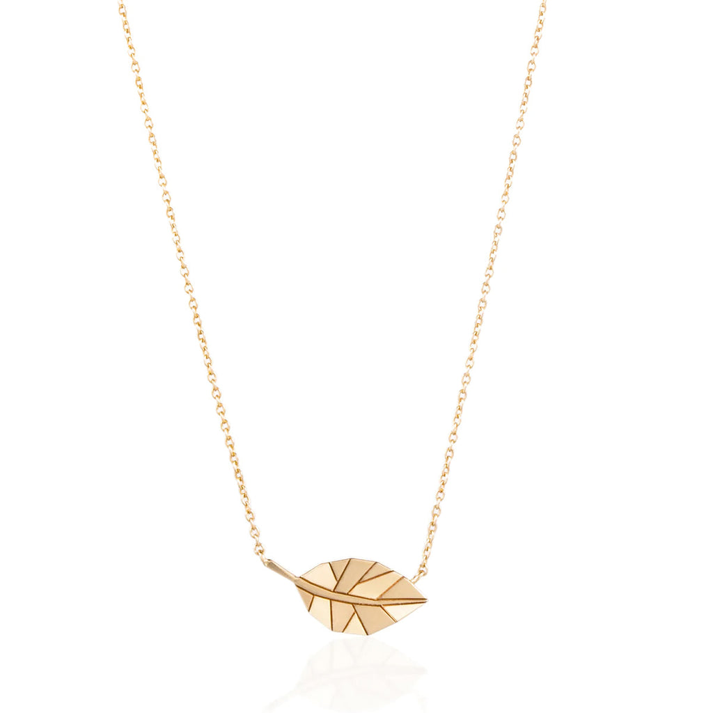 By Delcy Origami Leaf Necklace | Boom & Mellow