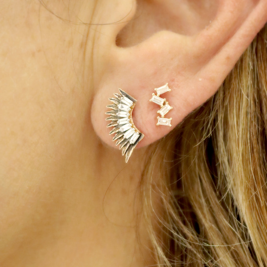 Kismet by Milka Spilling Baguette Stud Earring | Boom & Mellow