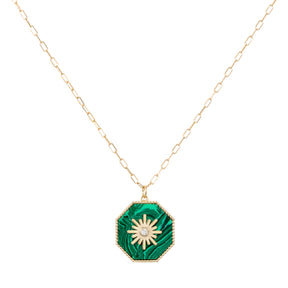 Orchid Jewelry Joyful Sun Malachite Necklace