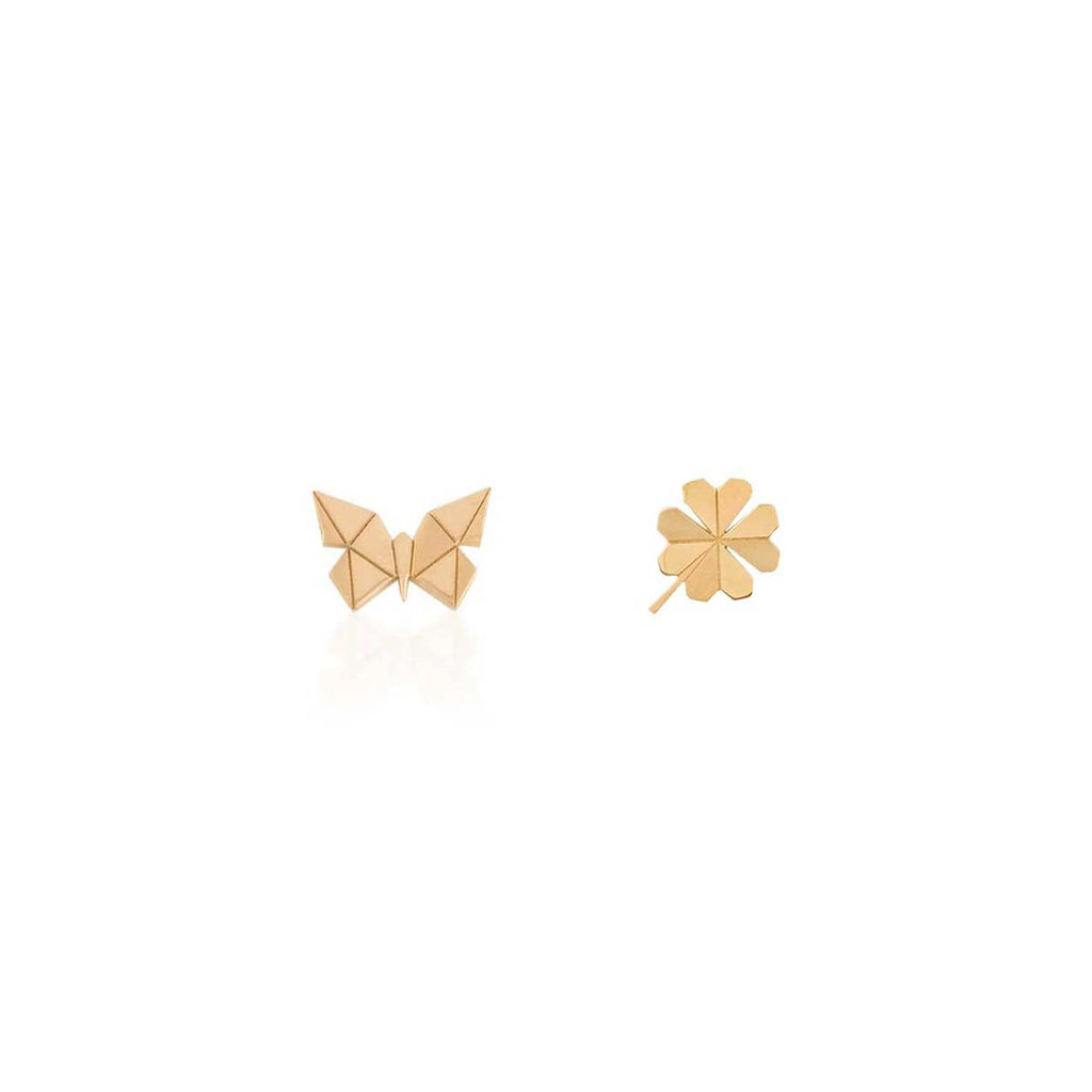 By Delcy Origami Butterfly and Clover Earrings | Boom & Mellow