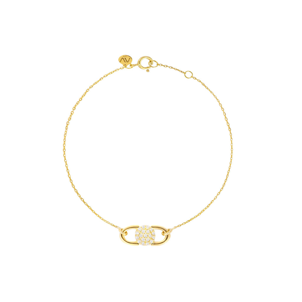 Alexa Jewelry Pave Circle Lock Bracelet | Boom & Mellow