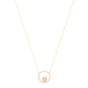 Alexa Jewelry Pave Dot in Open Circle Necklace