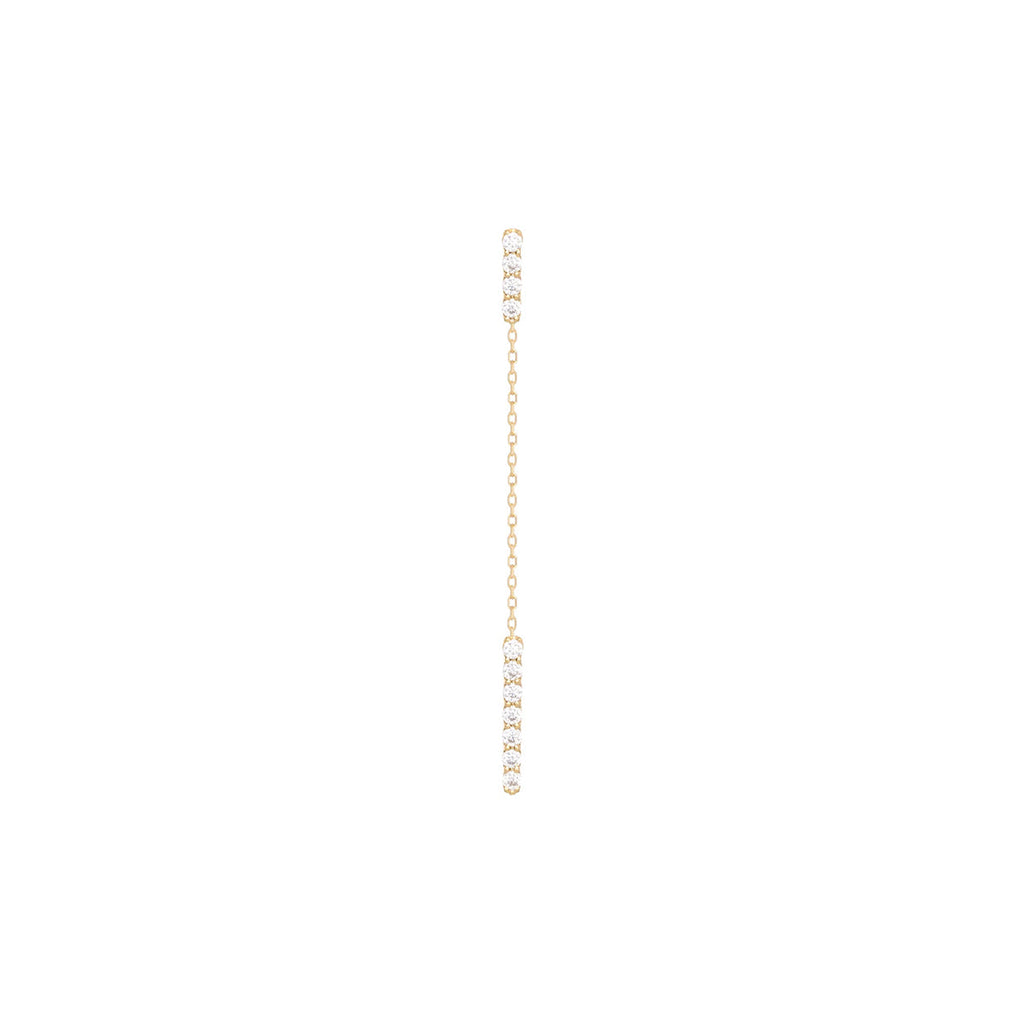 Alexa Jewelry Pave Diamond Vertical Bar Dangling Earring | Boom & Mellow