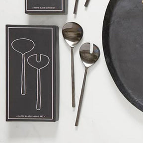 Creative Brands Matte Black Salad Servers Set
