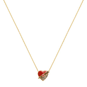 J by Boghossian Red Mini Sienna Heart Necklace