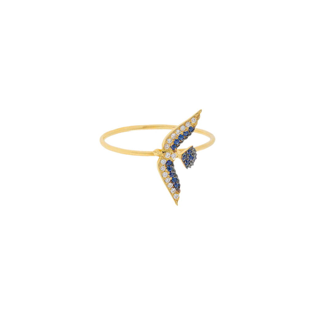 J by Boghossian Bird Ring with Sapphire and White Diamond | Boom & Mellow