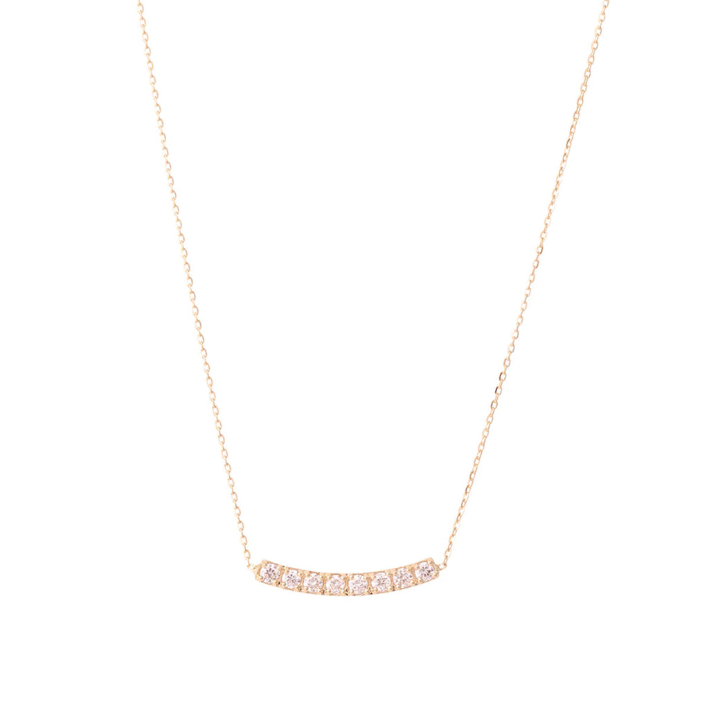 Alexa Jewelry Pave Curve Bar Necklace with Diamonds | Boom & Mellow