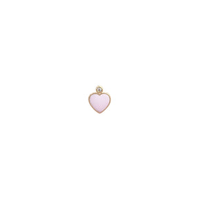 Alexa Jewelry Pink Enamel Heart Diamond Earring