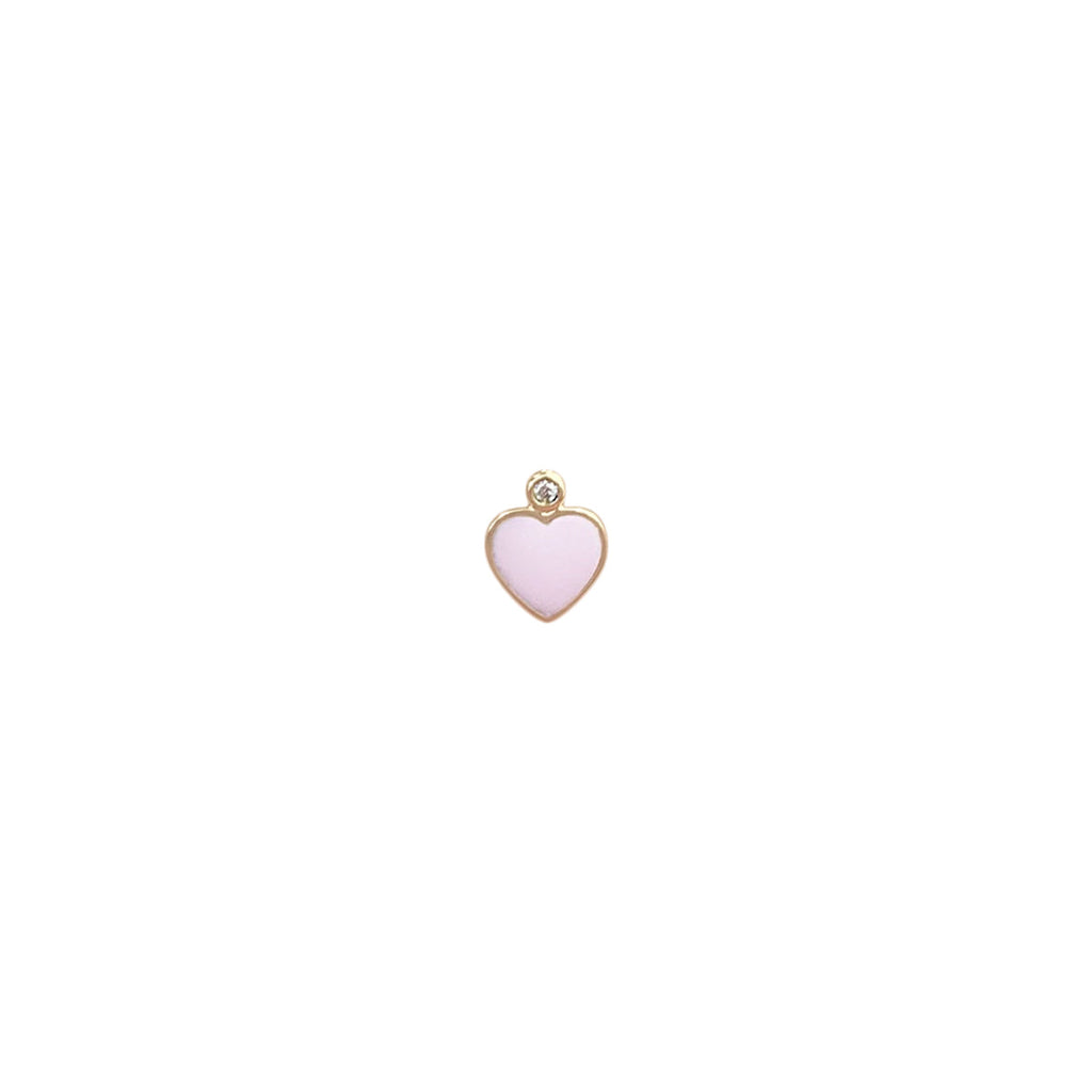 Alexa Jewelry Pink Enamel Heart Diamond Earring | Boom & Mellow