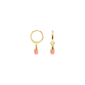 Kris Nations Peach Gold Chill Pill Huggie Hoop Earrings