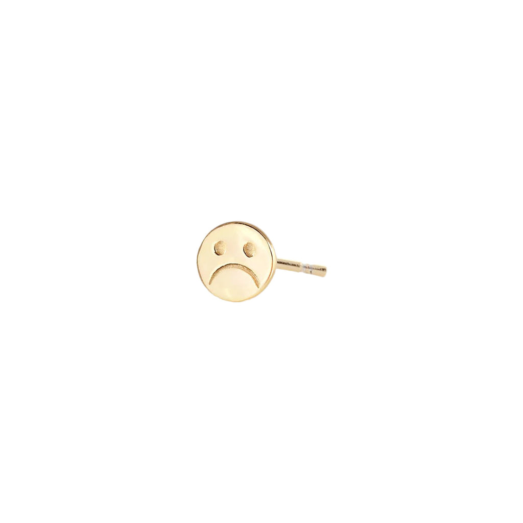 Kris Nations Sad Face Gold Earring | Boom & Mellow
