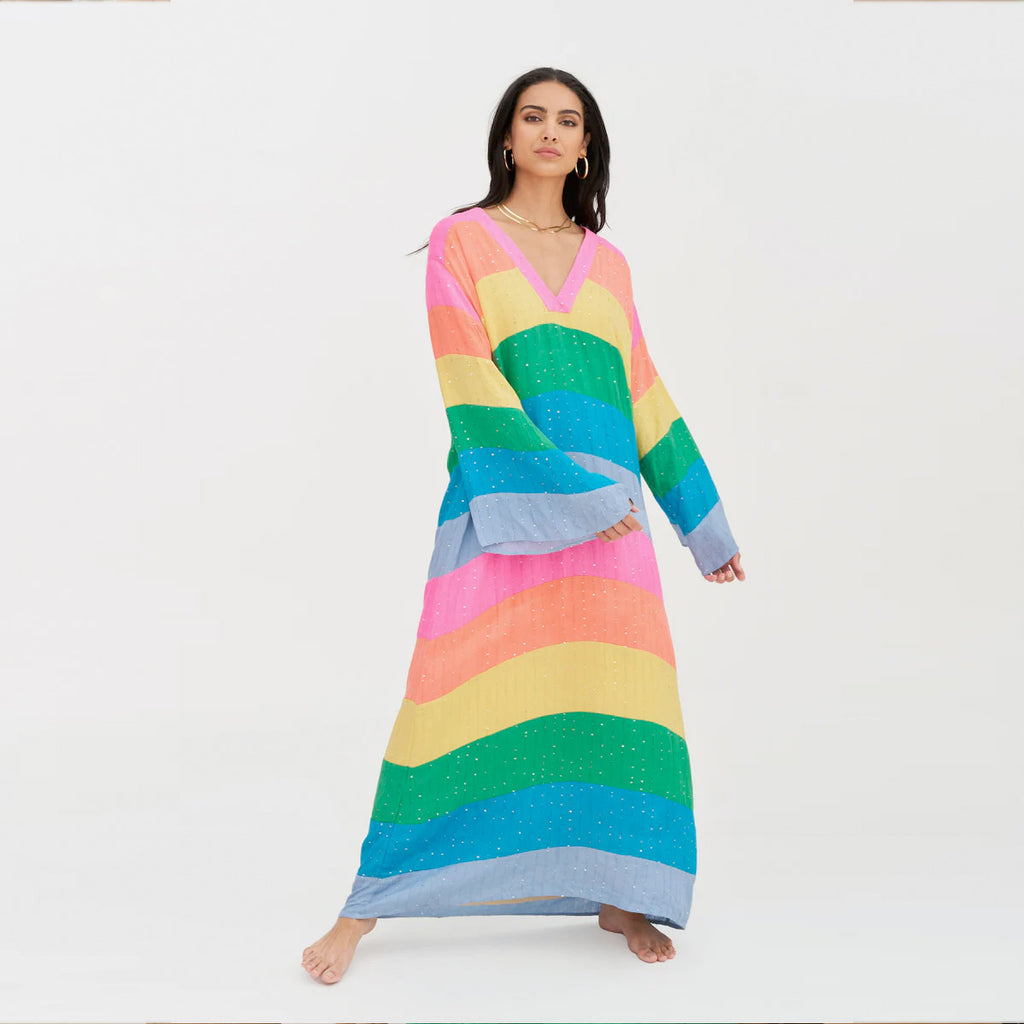 Pitusa Brights Sequin Rainbow Kaftan | Boom & Mellow