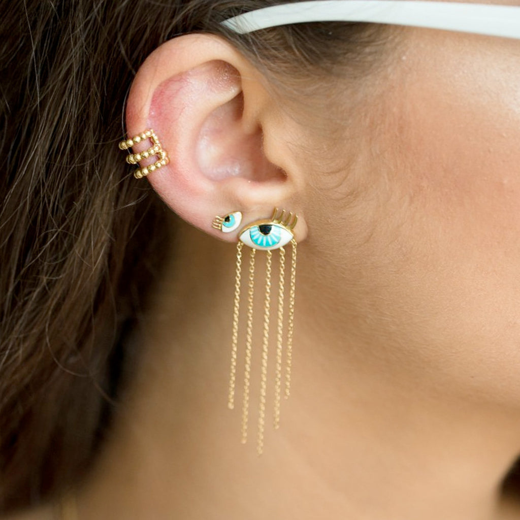 Orchid Jewelry Aqua Eyes Stud Earrings | Boom & Mellow
