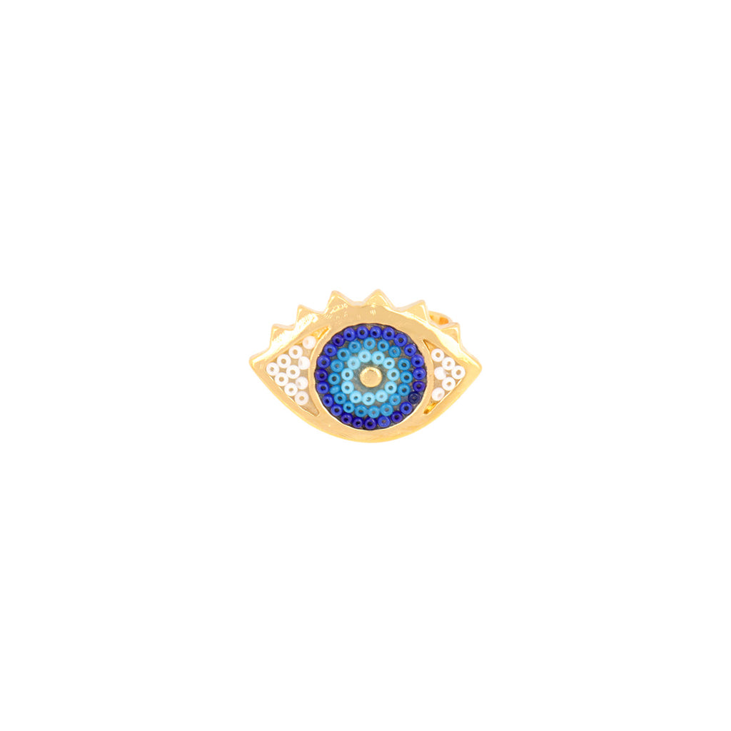 Morena Corazon Blue Evil Eye Ring | Boom & Mellow