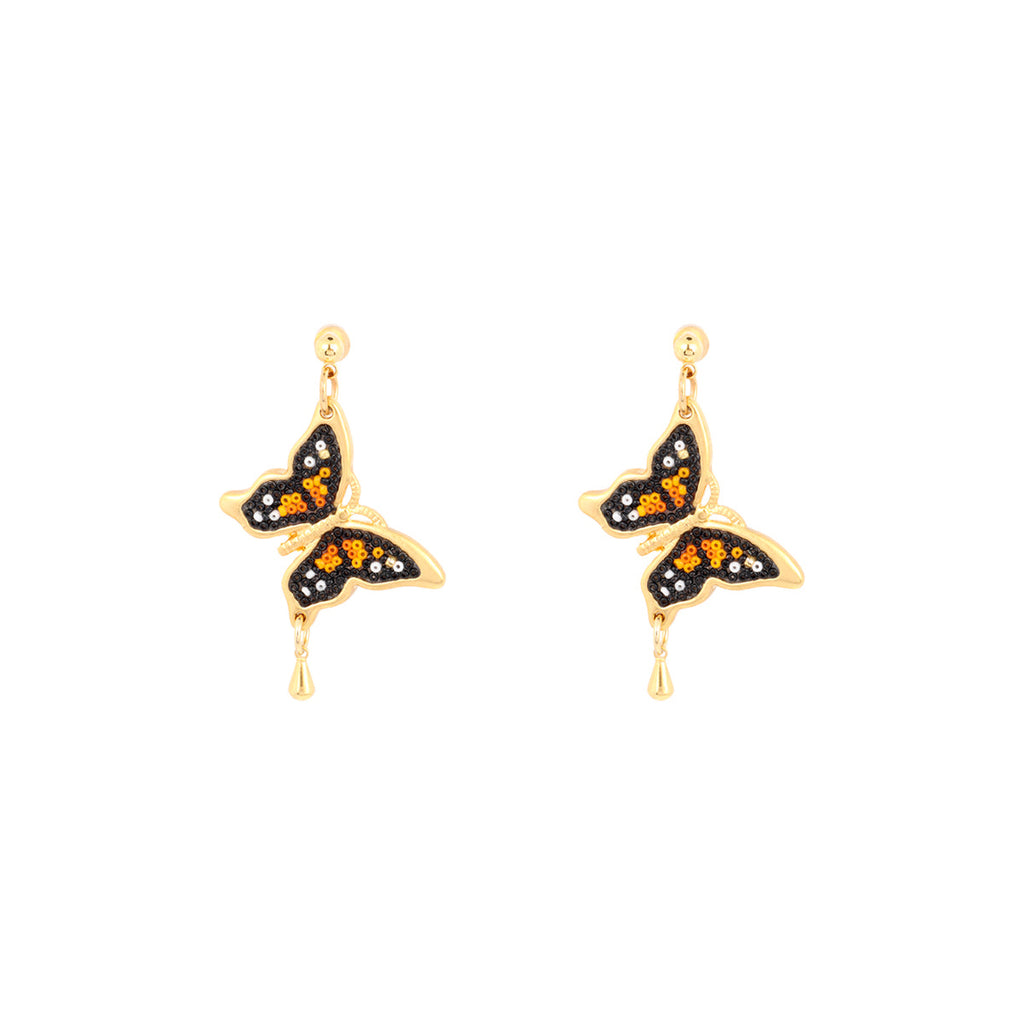 Morena Corazon Mini Butterfly Drop Earrings | Boom & Mellow
