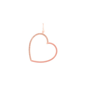 Versari Half Pave Half Peach Dangling Heart Earring