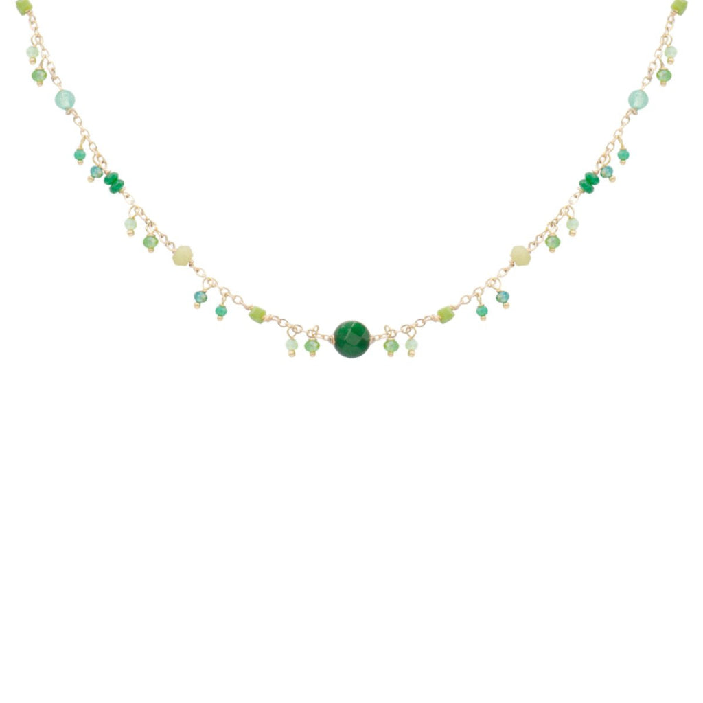 Marcia Moran Juni Green Dangling Crystals Necklace | Boom & Mellow
