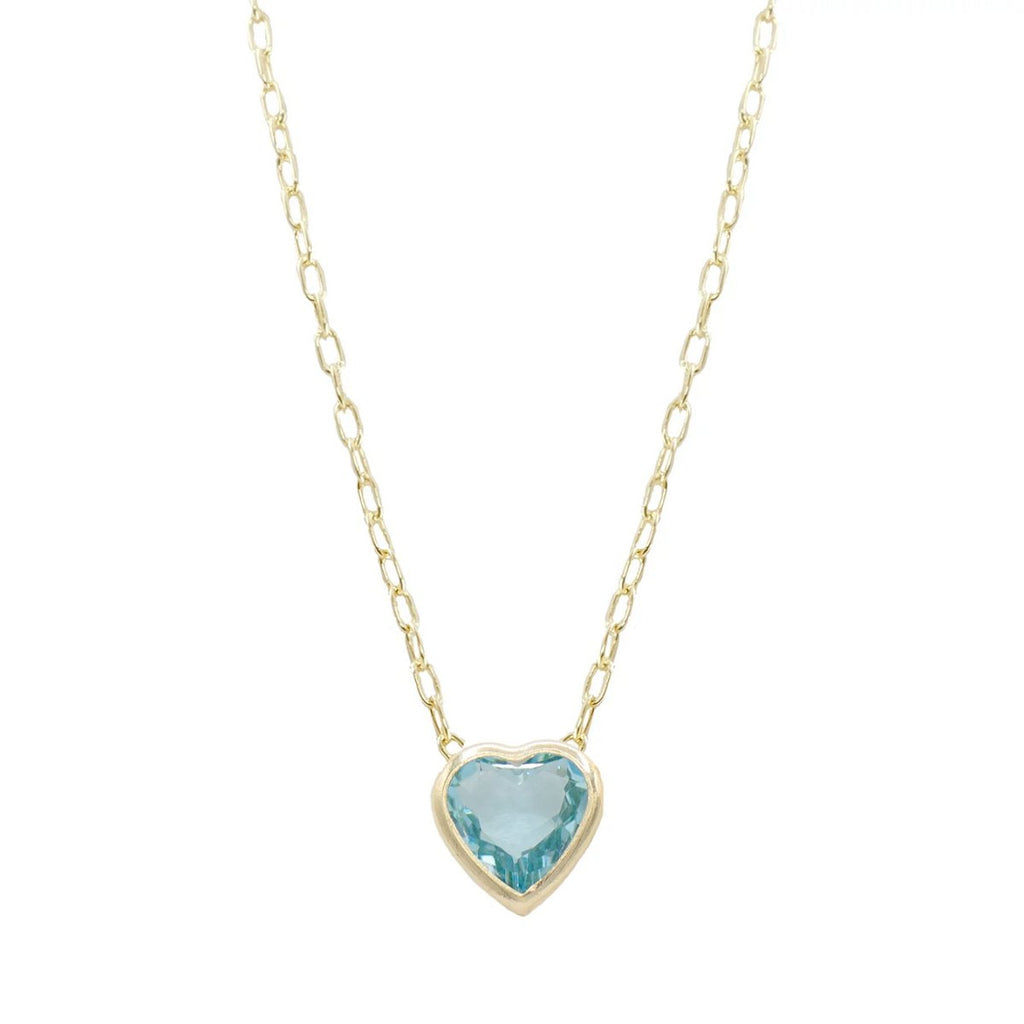 Marcia Moran Ruby Heart Aqua Necklace | Boom & Mellow