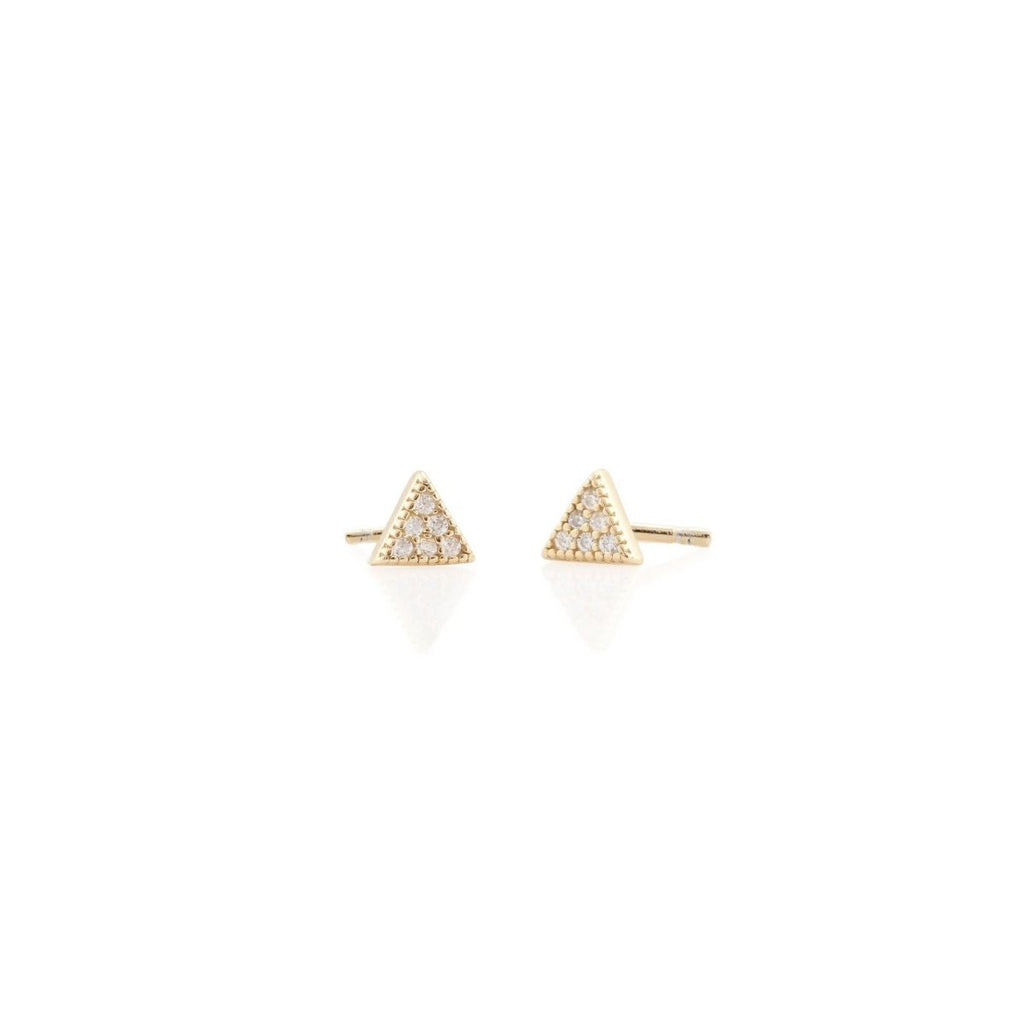 Kris Nations 18k Gold Vermeil Triangle Stud Earrings | Boom & Mellow