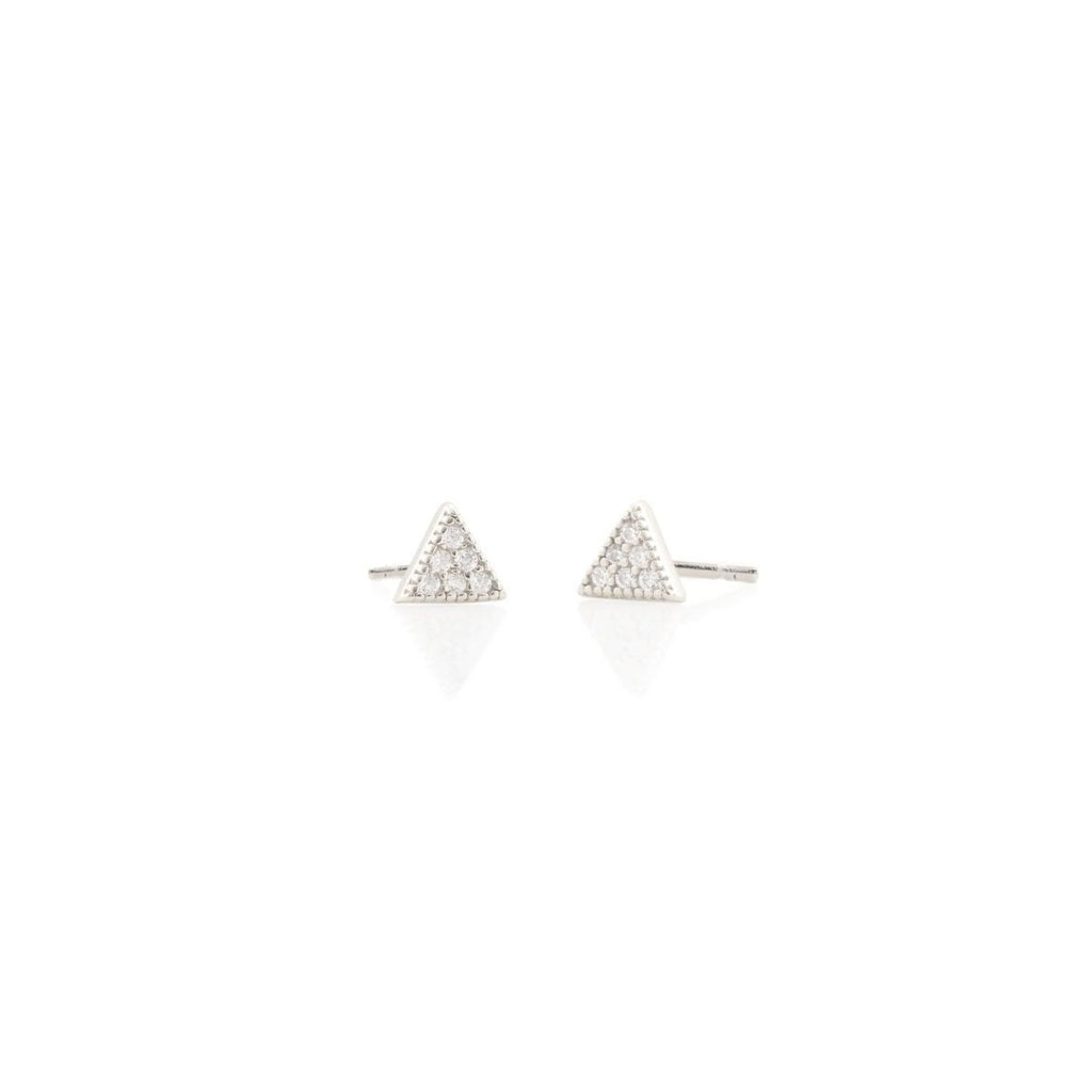 Kris Nations Sterling Silver Triangle Stud Earrings | Boom & Mellow
