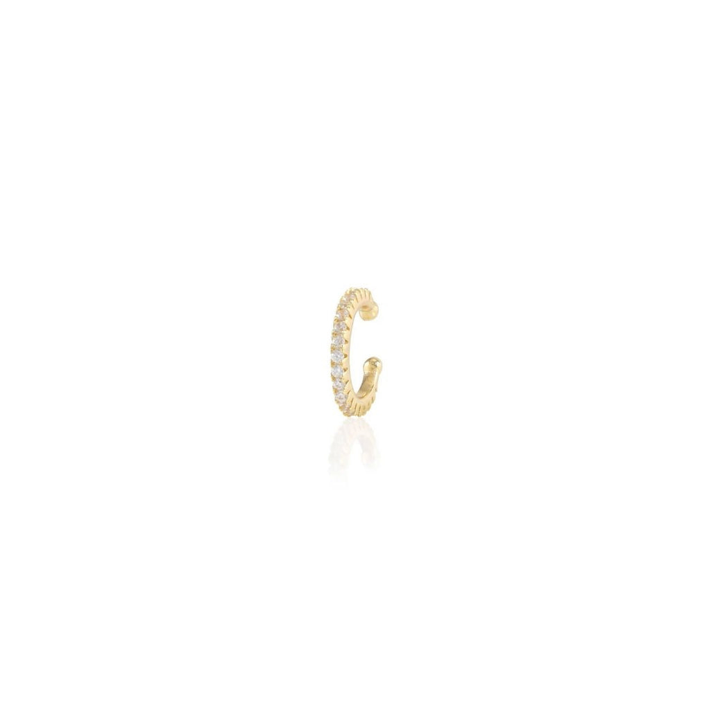 Kris Nations 18k Gold Vermeil Round Crystal Ear Cuff | Boom & Mellow
