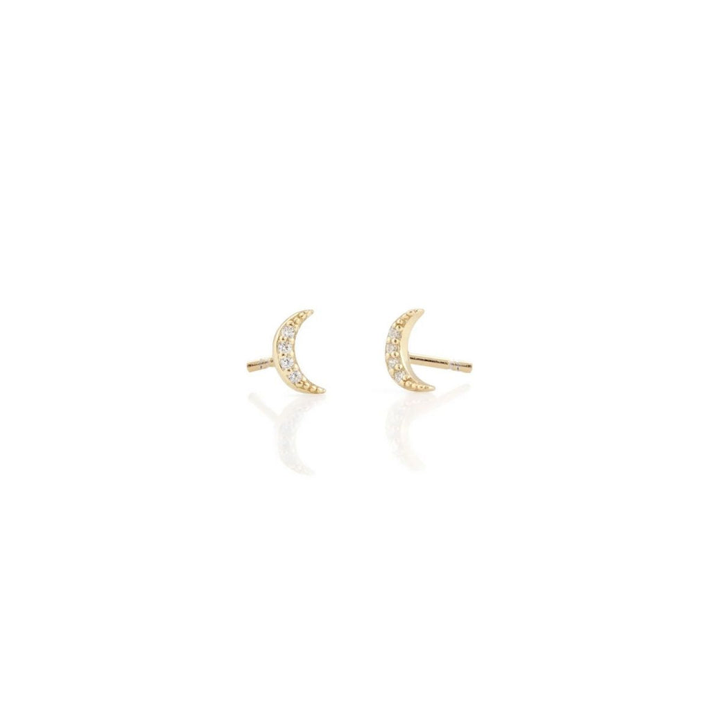 Kris Nations 18k Gold Vermeil Crescent Moon Stud Earrings | Boom & Mellow