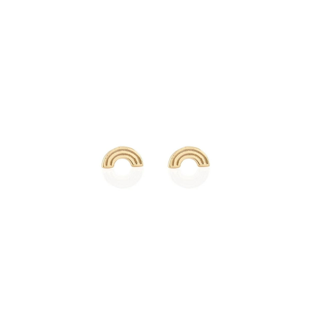Kris Nations 18k Gold Vermeil Rainbow Stud Earrings | Boom & Mellow