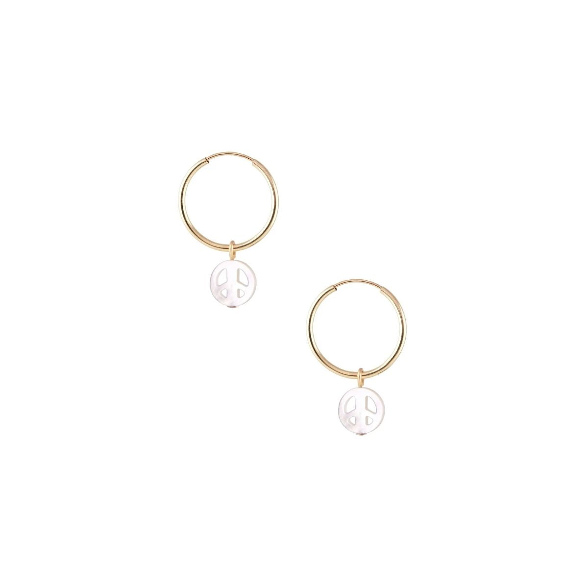 Kris Nations 18k Gold Vermeil Peace Hoop Earrings | Boom & Mellow