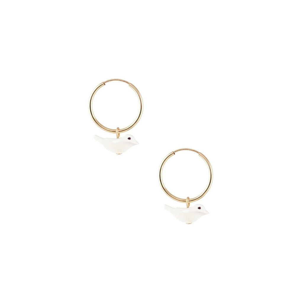 Kris Nations 18k Gold Vermeil Bird Hoop Earrings | Boom & Mellow