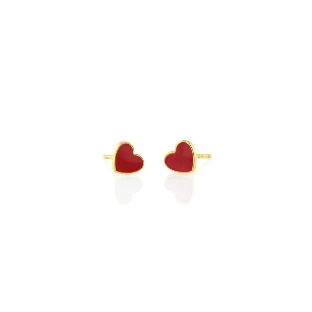 Kris Nations 18k Gold Vermeil Petite Heart Stud Earrings | Boom & Mellow
