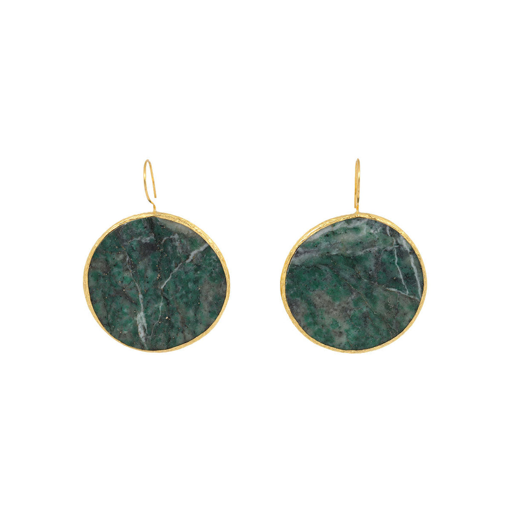 You & Eye Green Stone Drop Earrings | Boom & Mellow