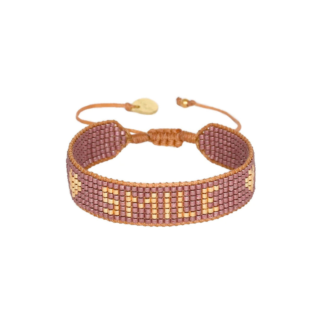 Mishky Smile Light Purple Beaded Bracelet | Boom & Mellow