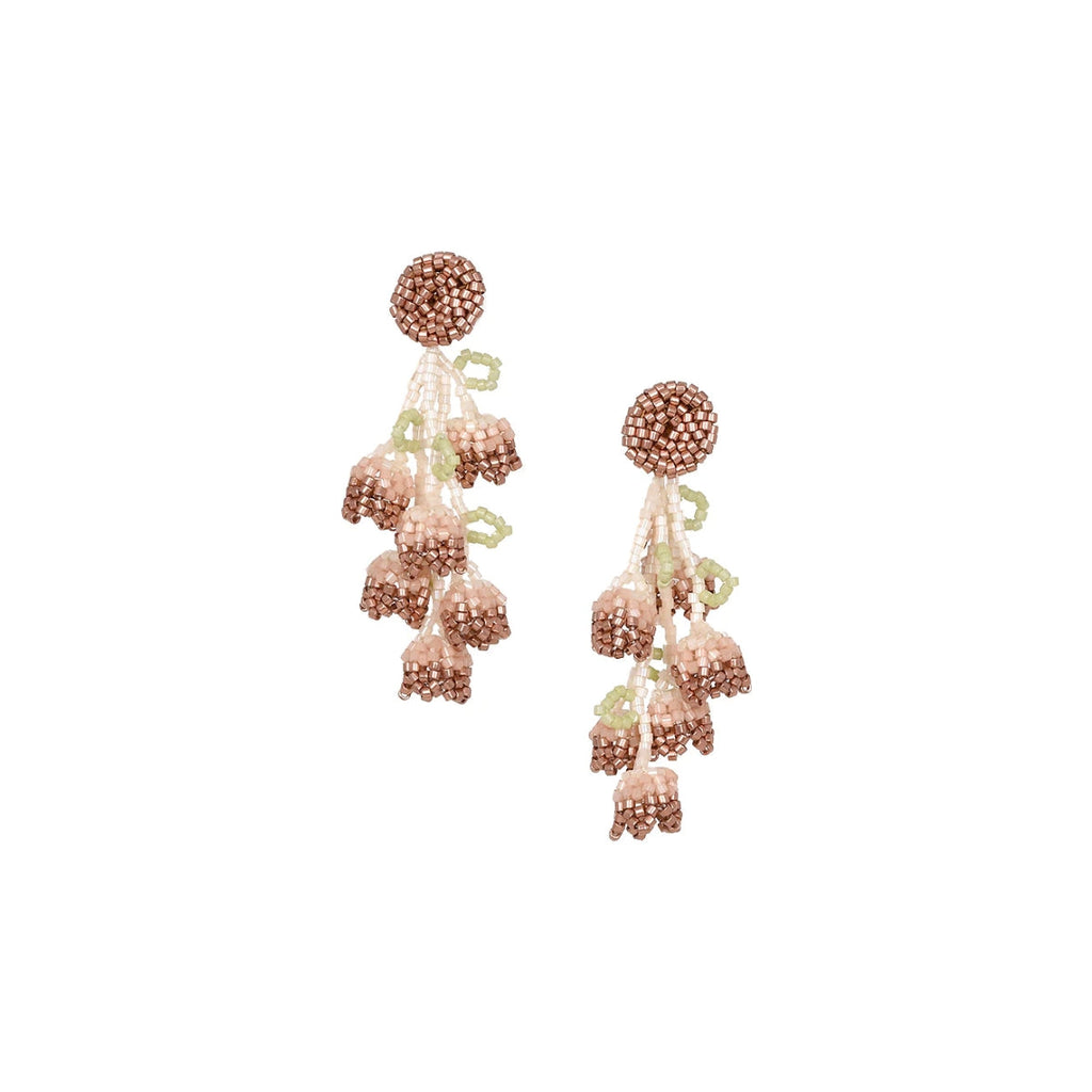 Mishky Tulips Pink Beaded Earrings | Boom & Mellow