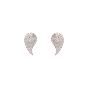 Chant Arzo White Pave Teardrop Earrings