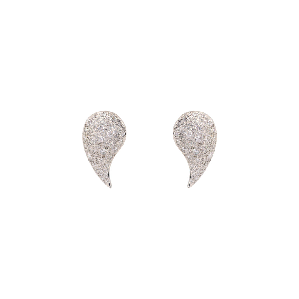 Chant Arzo White Pave Teardrop Earrings | Boom & Mellow