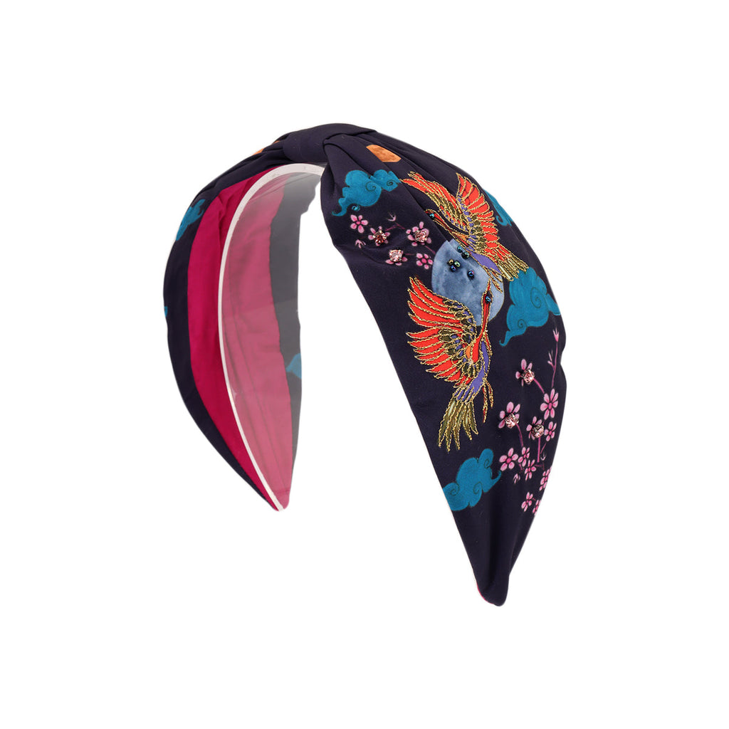 Namjosh Purple Birds Embroidered Headband | Boom & Mellow