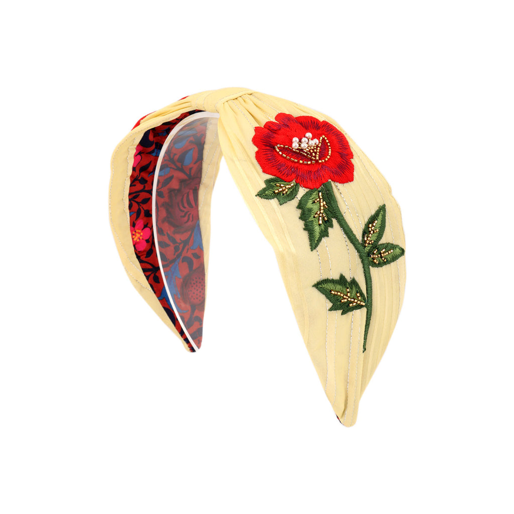 Namjosh Rose Embroidered Headband | Boom & Mellow