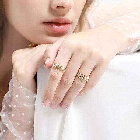 Tai Initial Baguette Ring