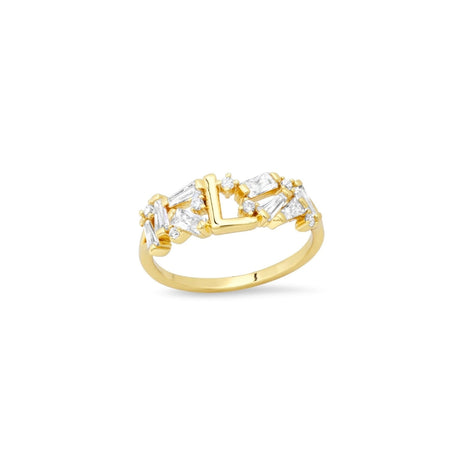 Tai Initial Baguette Ring