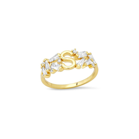 Tai Initial Baguette Ring
