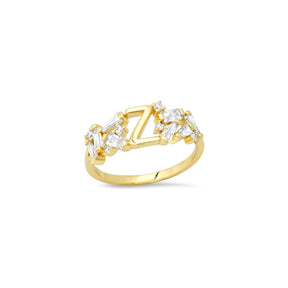 Tai Initial Baguette Ring