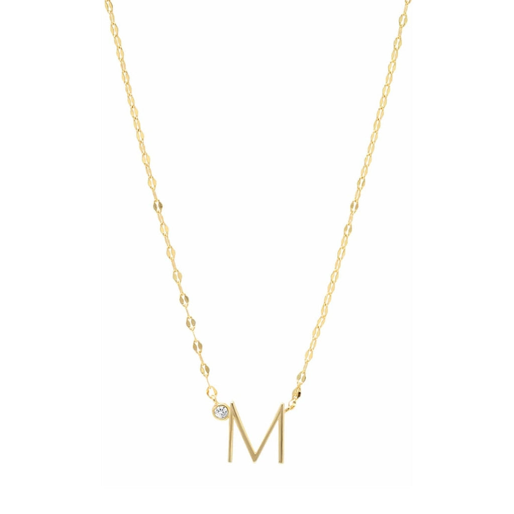 Tai Initial Chain Necklace with Crystal | Boom & Mellow