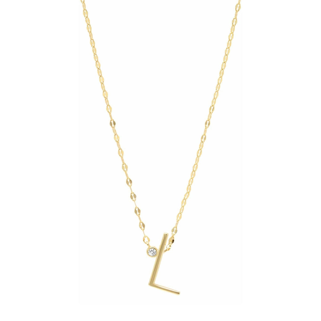 Tai Initial Chain Necklace with Crystal | Boom & Mellow